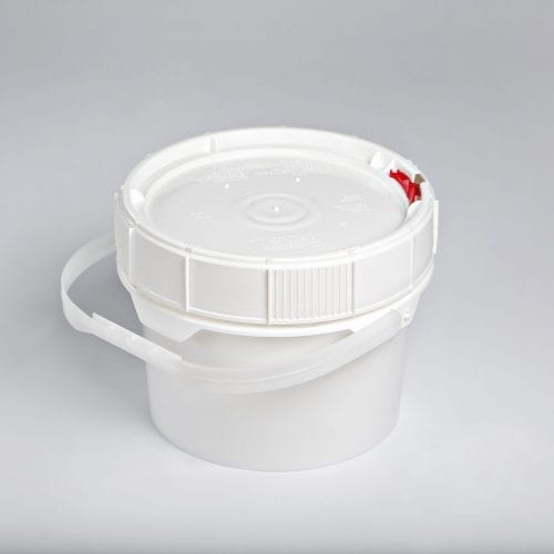 2.5 Gallon White Plastic Pail w/Plastic Handle, Threaded Opening, Life  Latch, UN Rated