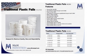 Traditional Pails M2M4 Info Sheet