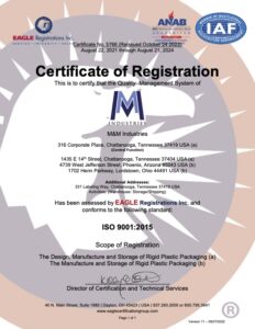 ISO Certificate 2022 5766 M&M Industries RA Lordstown QMS 102022 5